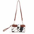EJ60112C Cow Print Crossbody Wallet - MiMi Wholesale