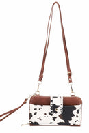 EJ60112C Cow Print Crossbody Wallet - MiMi Wholesale
