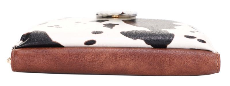 EJ60112C Cow Print Crossbody Wallet - MiMi Wholesale