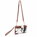 EJ60112C Cow Print Crossbody Wallet - MiMi Wholesale