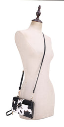 EJ60112C Cow Print Crossbody Wallet - MiMi Wholesale