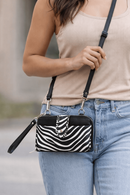 EJ60112Z Zebra Crossbody Wallet - MiMi Wholesale