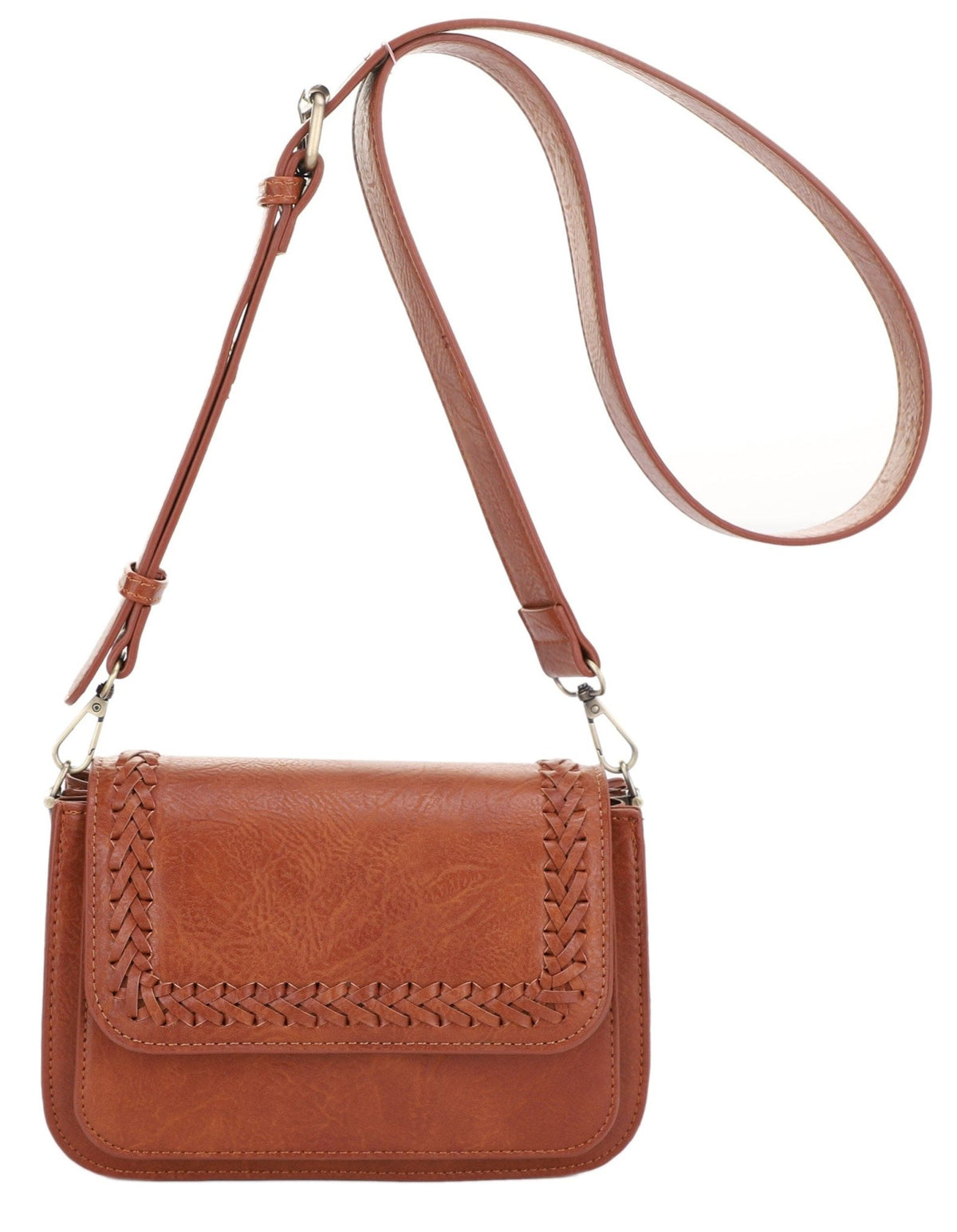EJ60118 - 7 Val Whipstitch Detail Crossbody Bag - MiMi Wholesale