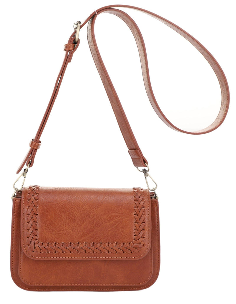 EJ60118 - 7 Val Whipstitch Detail Crossbody Bag - MiMi Wholesale