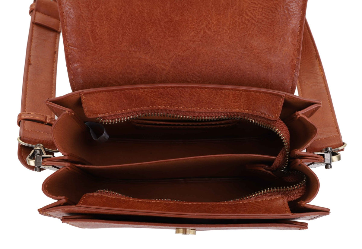 EJ60118 - 7 Val Whipstitch Detail Crossbody Bag - MiMi Wholesale