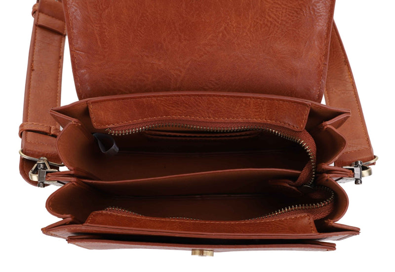 EJ60118 - 7 Val Whipstitch Detail Crossbody Bag - MiMi Wholesale