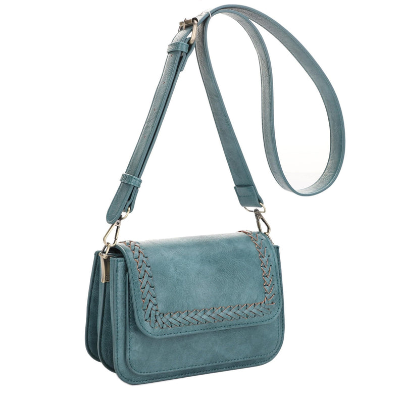 EJ60118 - 7 Val Whipstitch Detail Crossbody Bag - MiMi Wholesale