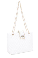 EJ60187 Quilted Tote Bag With Chain Strap - MiMi Wholesale