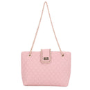 EJ60187 Quilted Tote Bag With Chain Strap - MiMi Wholesale