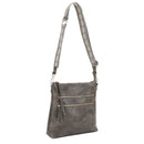 EJ60192 - 6 Yeni Double Front Zip Crossbody Bag With Guitar Strap - MiMi Wholesale