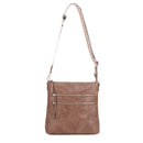 EJ60192 - 6 Yeni Double Front Zip Crossbody Bag With Guitar Strap - MiMi Wholesale