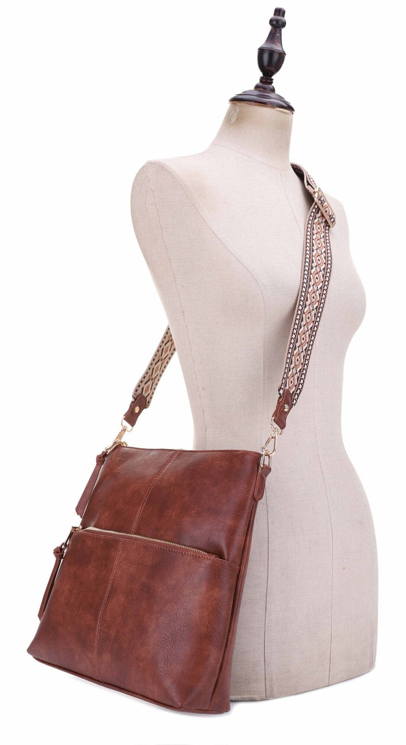 EJ60192 Monique Cross Body Bag With Guitar Strap - MiMi Wholesale