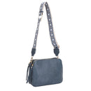 EJ60197 Mila 3 Compartment Crossbody Bag With Guitar Strap - MiMi Wholesale