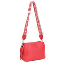 EJ60197 Mila 3 Compartment Crossbody Bag With Guitar Strap - MiMi Wholesale