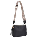EJ60197 Mila 3 Compartment Crossbody Bag With Guitar Strap - MiMi Wholesale