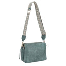 EJ60197 Mila 3 Compartment Crossbody Bag With Guitar Strap - MiMi Wholesale