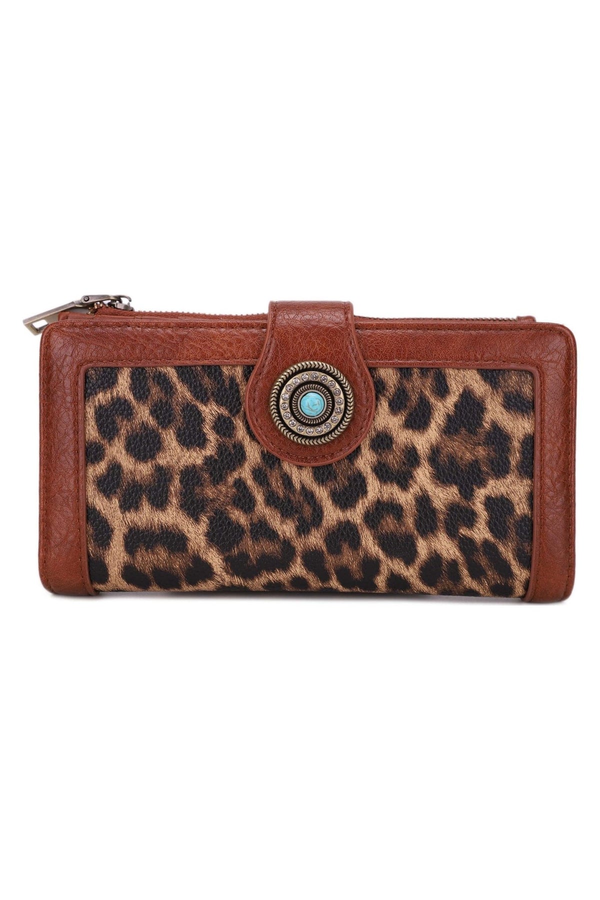 EJ60265-6PL Sadie Leopard Print Trifold Wallet - MiMi Wholesale