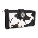 EJ60265C Cow Print Trifold Wallet - MiMi Wholesale