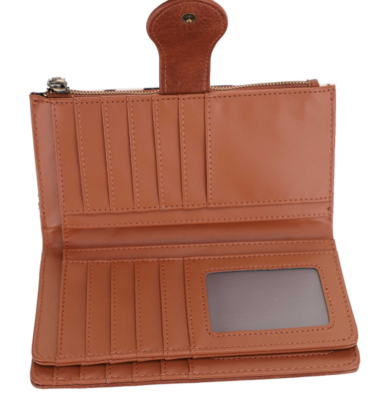 EJ60265C Cow Print Trifold Wallet - MiMi Wholesale