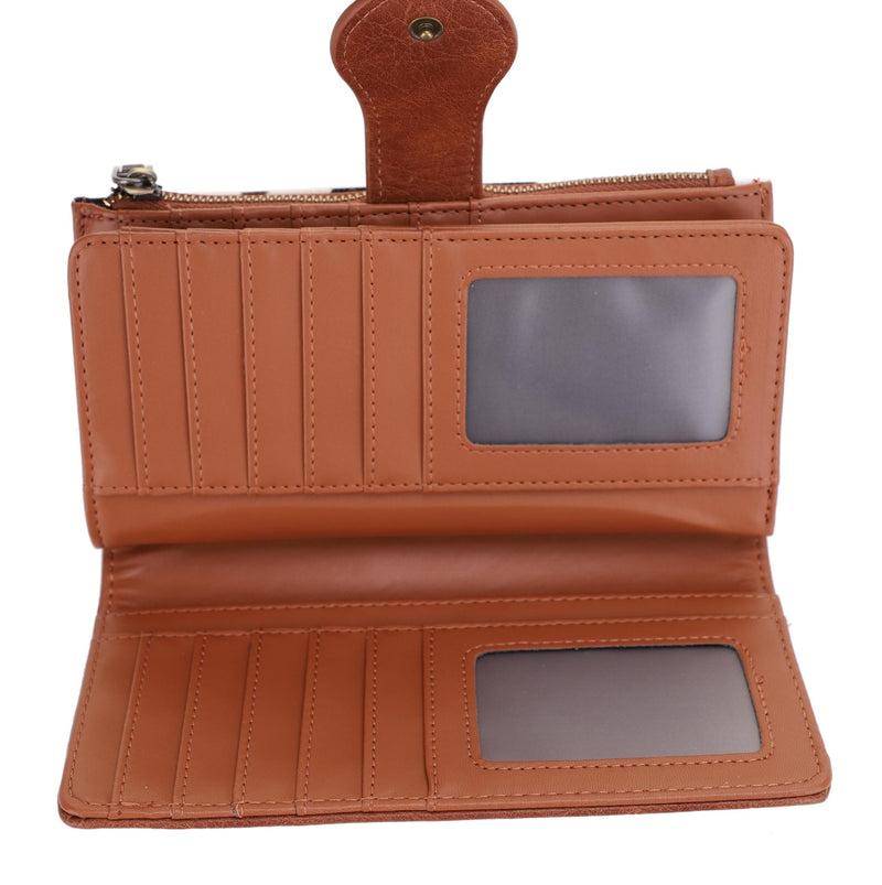 EJ60265C Cow Print Trifold Wallet - MiMi Wholesale