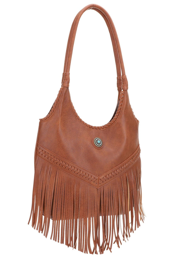 EJ60273 Sierra Western Fringe Hobo Tote Bag - MiMi Wholesale