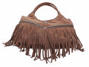 EJ60273SU Faux Suede Western Fringe Tote Bag - MiMi Wholesale