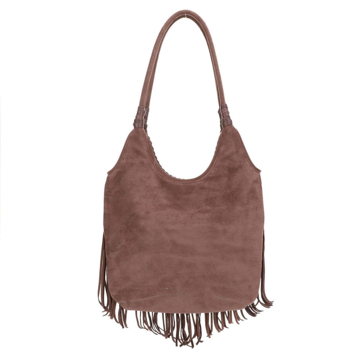 EJ60273SU Faux Suede Western Fringe Tote Bag - MiMi Wholesale