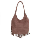 EJ60273SU Faux Suede Western Fringe Tote Bag - MiMi Wholesale