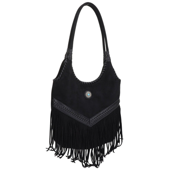 EJ60273SU Faux Suede Western Fringe Tote Bag - MiMi Wholesale