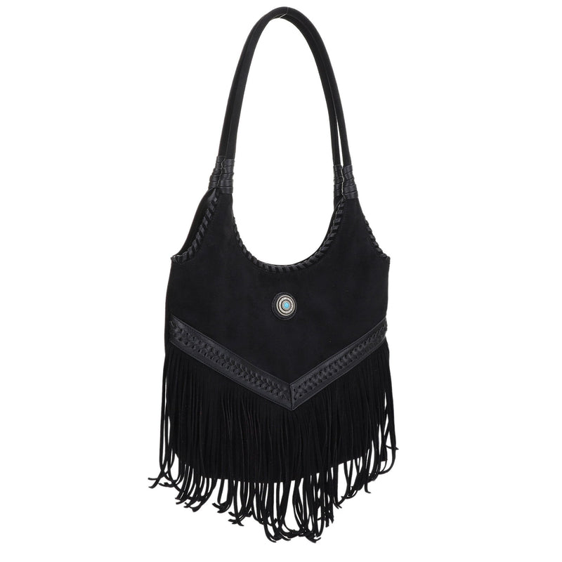 EJ60273SU Faux Suede Western Fringe Tote Bag - MiMi Wholesale