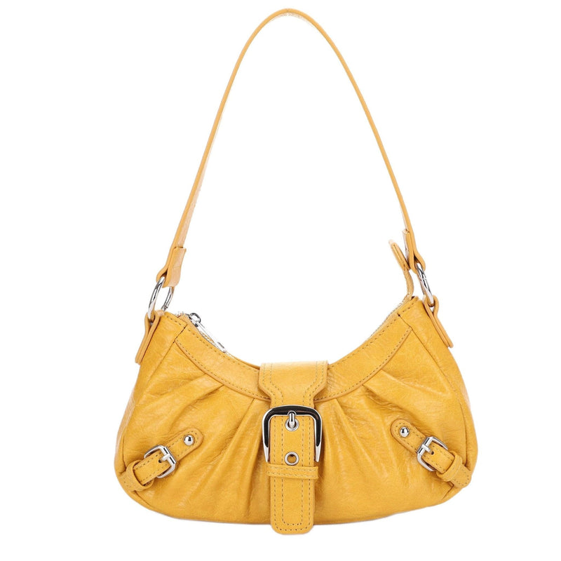 EJ60292 Grunge Buckle Baguette Shoulder Bag - MiMi Wholesale