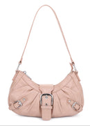 EJ60292 Grunge Buckle Baguette Shoulder Bag - MiMi Wholesale