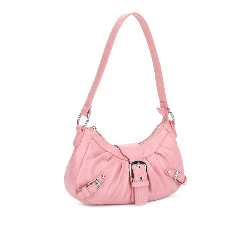 EJ60292 Grunge Buckle Baguette Shoulder Bag - MiMi Wholesale