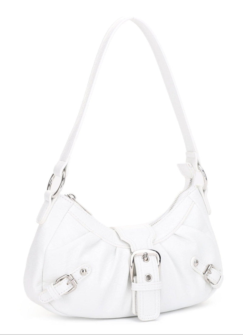 EJ60292 Grunge Buckle Baguette Shoulder Bag - MiMi Wholesale
