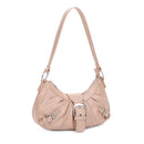EJ60292 Grunge Buckle Baguette Shoulder Bag - MiMi Wholesale