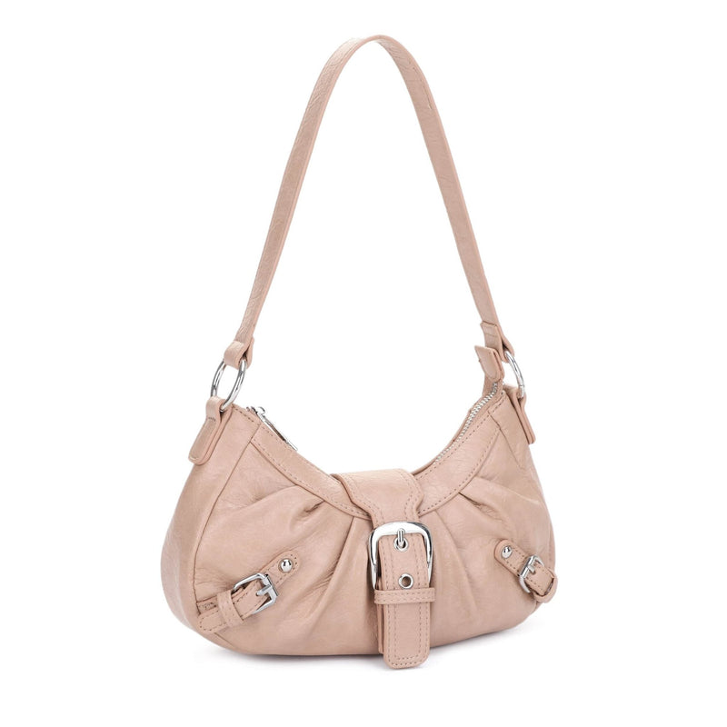 EJ60292 Grunge Buckle Baguette Shoulder Bag - MiMi Wholesale