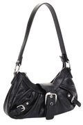 EJ60292 Grunge Buckle Baguette Shoulder Bag - MiMi Wholesale