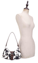 EJ60292C Buckle Baguette Cow Print Shoulder Bag - MiMi Wholesale