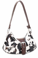 EJ60292C Buckle Baguette Cow Print Shoulder Bag - MiMi Wholesale