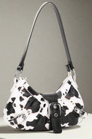 EJ60292C Buckle Baguette Cow Print Shoulder Bag - MiMi Wholesale