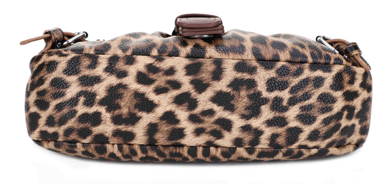 EJ60292PL Leopard Print Buckle Baguette Shoulder Bag - MiMi Wholesale