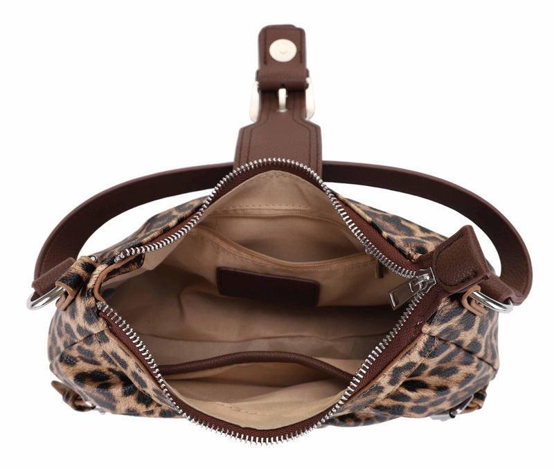 EJ60292PL Leopard Print Buckle Baguette Shoulder Bag - MiMi Wholesale