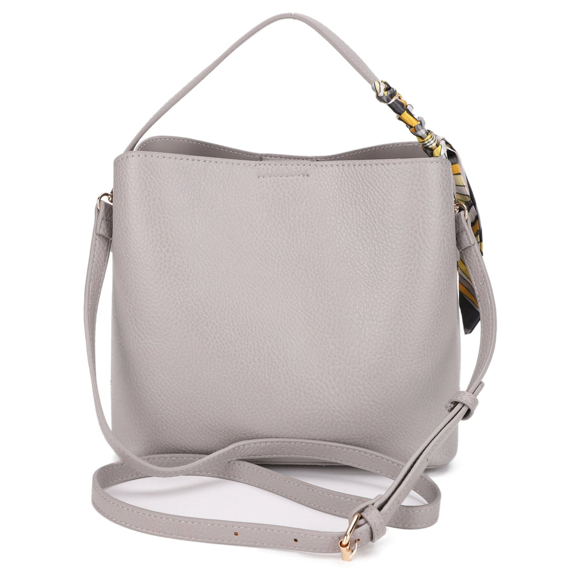 EJ60312 - 6 Shia Bucket/Crossbody Bag With Scarf - MiMi Wholesale