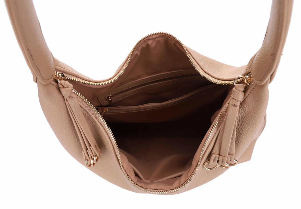 EJ60351 - 6 Kristina Hobo Tote Bag Tassel Detail - MiMi Wholesale