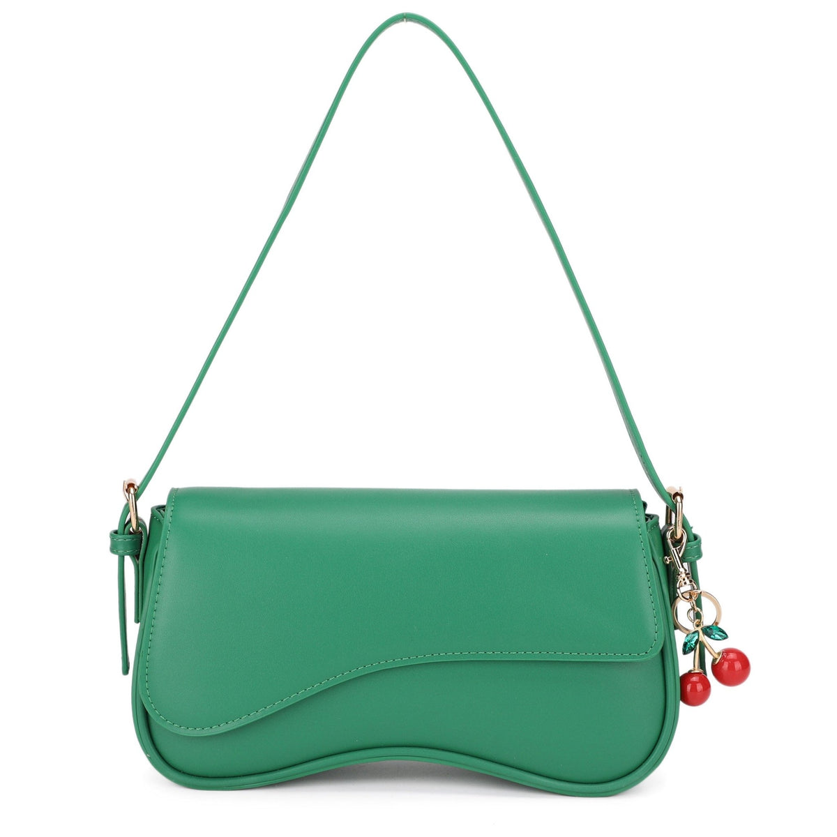 EJ60375 Emilie Baguette Shoulder Bag With Cherry Charm - MiMi Wholesale