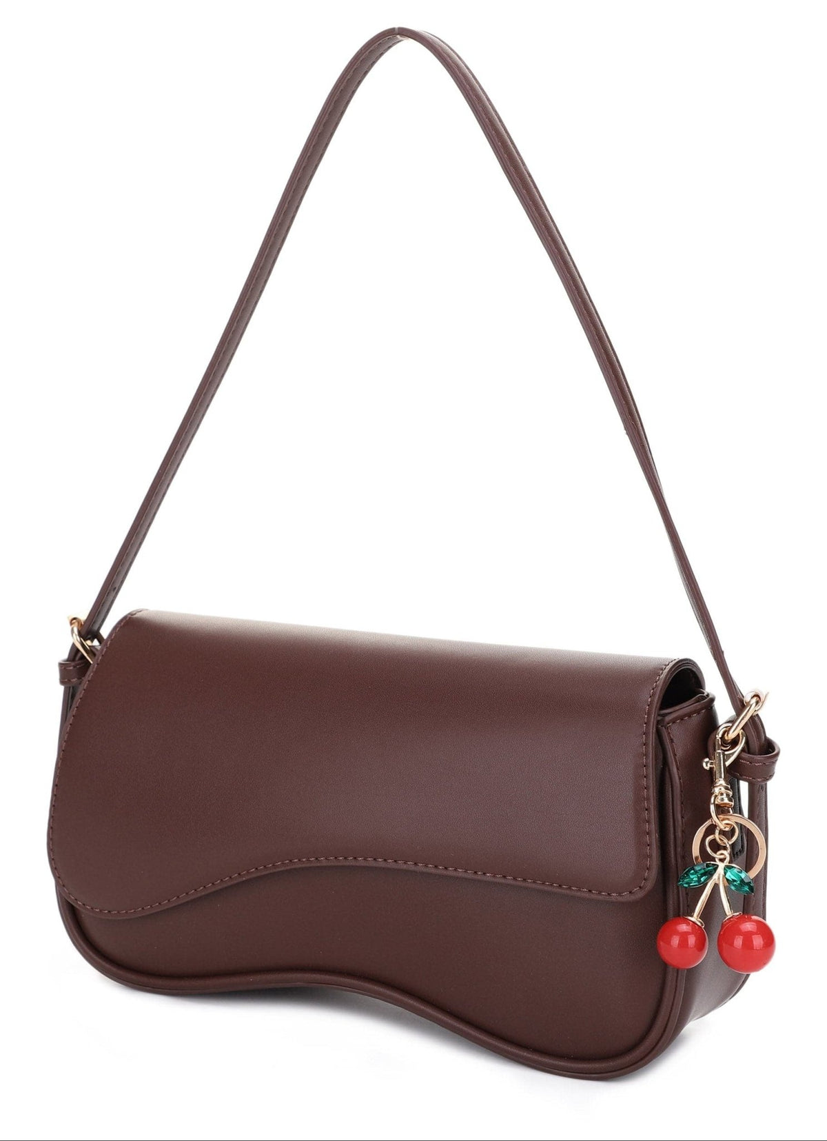 EJ60375 Emilie Baguette Shoulder Bag With Cherry Charm - MiMi Wholesale