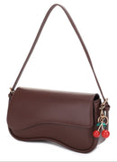 EJ60375 Emilie Baguette Shoulder Bag With Cherry Charm - MiMi Wholesale