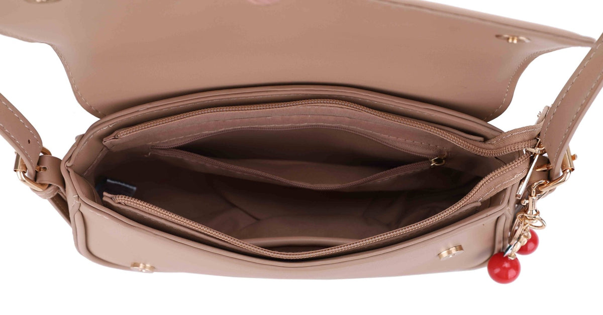 EJ60375 Emilie Baguette Shoulder Bag With Cherry Charm - MiMi Wholesale