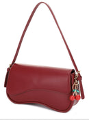 EJ60375 Emilie Baguette Shoulder Bag With Cherry Charm - MiMi Wholesale