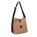 EJ60376 - 6 Arla Straw Hobo Tote - MiMi Wholesale